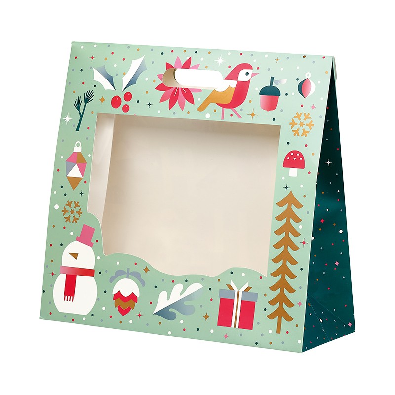 170800000112.jpg Saco Papel Natal Jardim de Inverno c/ Janela c/ pega 35x13x33cm – Norpack - Image 1