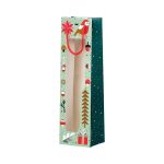 Saco Papel Natal Jardim de Inverno c/ Janela c/ alças 11X9X39cm - 1 Garrafa – Norpack