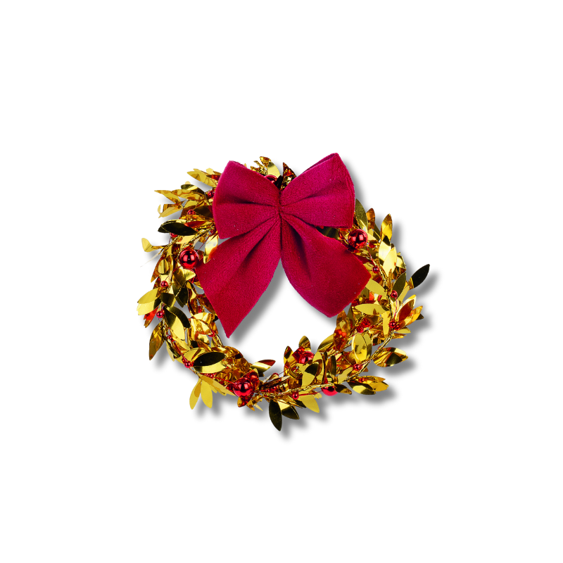 170900000003.png Adereço Ouro / Vermelho Natal 100mm – Norpack - Image 1