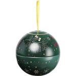 Bola Natal Metal Verde Natureza Encantada c/ Fita Cetim Ouro 10,6x10,6x10,3cm – Norpack