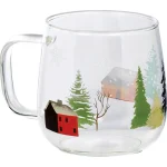 Caneca Vidro Natal Floresta 8,4x8,4x9,5cm – Norpack