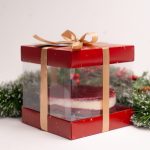 Caixa Cartolina Vermelha C/ Tampa p/ Mini Panettone 500grs / Bento Cake Coleção Pai Natal – Norpack
