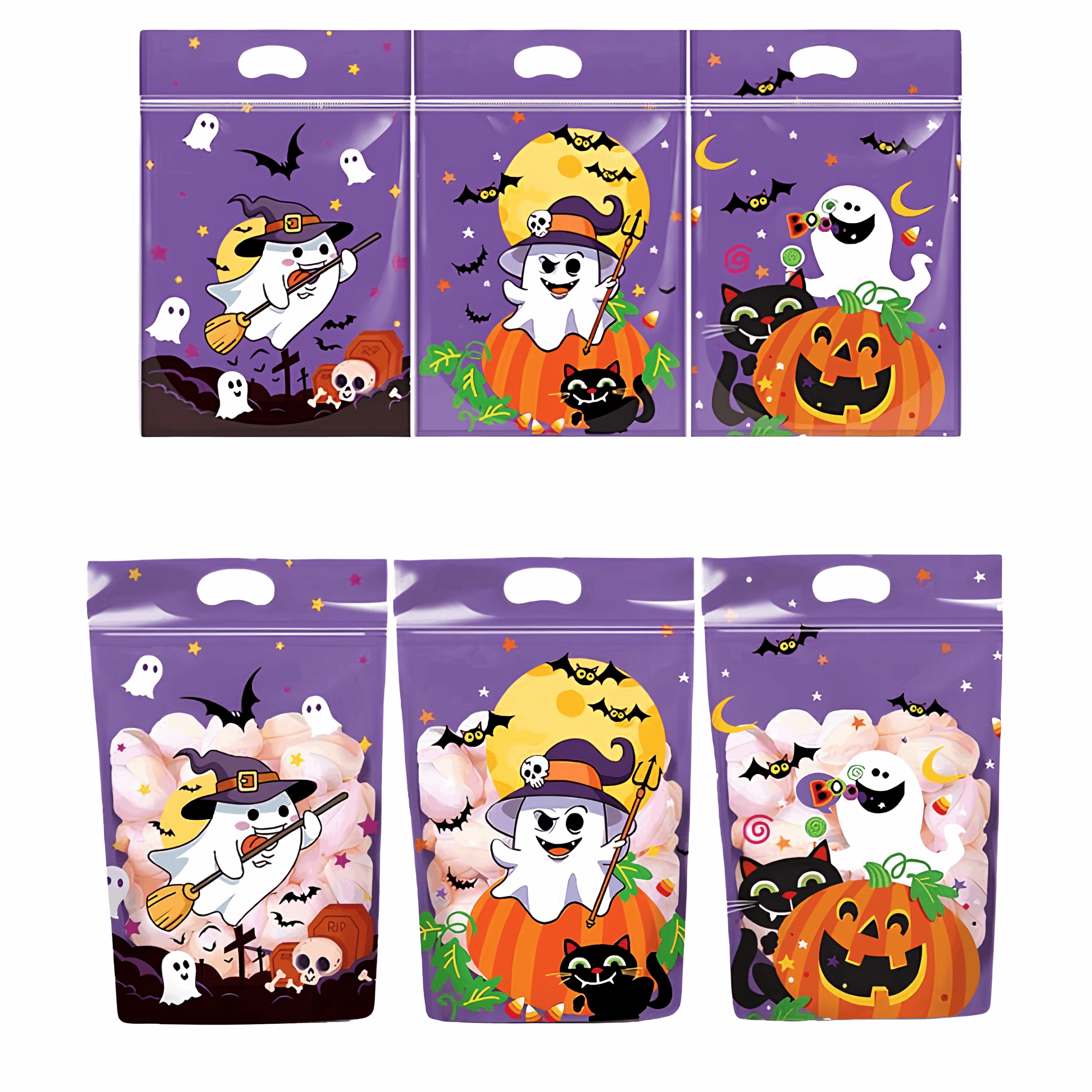 19-1-scaled-1.png Saco Plástico Halloween Fantasma 15,5x22,5 cm Pack 10 uni. – Norpack - Image 1