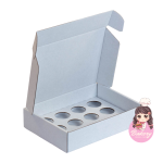 Caixa Cartão branca 195x145x45mm p/ 12 Brigadeiros c/Impressão no tampo – Norpack