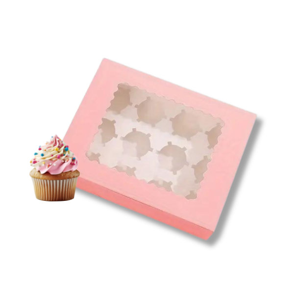2-1-6.png Caixa Cartolina Rosa 12 Cupcakes 32,5x24,8x9cm – Norpack - Image 1