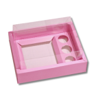 Caixa Cartolina Rosa Chiclete c/ Tampa PVC p/ 1 Bentô Cake + 3 Brigadeiros – Norpack - Image 3