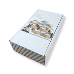 Caixa Cartão Branca 2 Garrafas na horizontal 18,5x34x9cm "Vila Natal" – Norpack