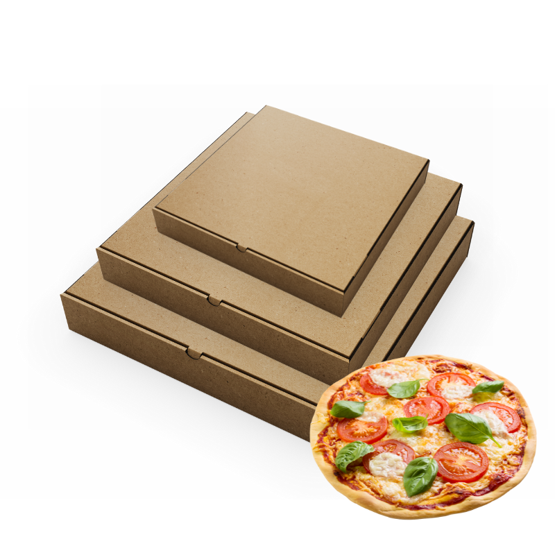 2.png Caixas Cartão Kraft para Pizza / Salgadinhos / Discos Vinil - Várias Medidas Disponíveis – Norpack - Image 1