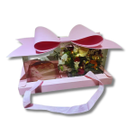 Caixa Cartolina Rosa C/ Tampa PVC C/ Laço 42x22x18cm (Medida Exterior) – Norpack