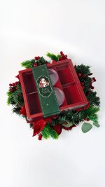 Caixa Cartolina Vermelha C/ Tampa PVC Fondue c/ 2 potes e divisórias Coleção Pai Natal – Norpack - Image 5