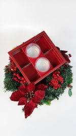 Caixa Cartolina Vermelha C/ Tampa PVC Fondue c/ 2 potes e divisórias Coleção Pai Natal – Norpack - Image 4
