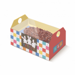 Caixa de Páscoa para Meio Ovo (350g) c/ Janela – Pack 6 un. Design Xadrez – Norpack