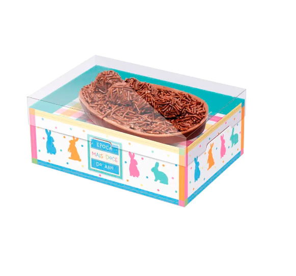220100000043.png Caixa de Páscoa para Meio Ovo (350g) c/ Janela – Pack 6 un. Design "Época Mais Doce" – Norpack - Image 1