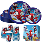 Conjunto Festa Spidey 20 Pratos Refeição + 20 Pratos Sobremesa + 20 Copos + 20 Guardanapos – Norpack