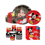 Conjunto Festa Mickey 20 Pratos Refeição + 20 Pratos Sobremesa + 20 Copos + 20 Guardanapos – Norpack