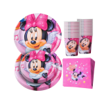 Conjunto Festa Minnie 10 Pratos Refeição + 10 Pratos Sobremesa + 10 Copos + 20 Guardanapos – Norpack