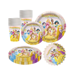 Conjunto Festa Princesas 10 Pratos Refeição + 10 Pratos Sobremesa + 10 Copos + 20 Guardanapos – Norpack