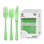 Conjunto Talheres Plástico Rigido Verde (50 Facas + 50 Garfos + 50 Colheres) – Norpack