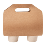 Porta Copos Cartão Kraft c/ pega para 2 copos 46,5x22,5cm Pack 100 – Norpack - Image 3