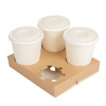 Bandeja de Cartao para 4 copos 19x17x3,5cm Pack 50 – Norpack