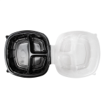 Caixa Plástica c/ 3 Divisórias para take away 1130ml 22,9x23,3x8,2cm – Norpack - Image 3