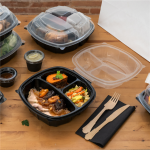 Caixa Plástica c/ 3 Divisórias para take away 1130ml 22,9x23,3x8,2cm – Norpack - Image 4