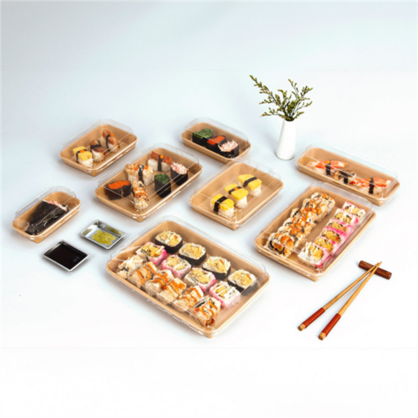 230600000062.png Caixa Cartolina Kraft com Tampa Transparente p/ Take Away 16,5x11,5x2,4cm Pack 50 unidades – Norpack - Image 1