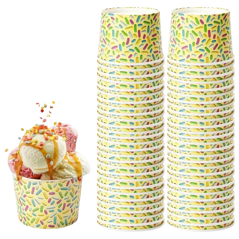 230600000088.png Copo Papel Gelado Branco/ Amarelo 237ml Pack 50un – Norpack - Image 1