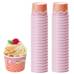 Copo Papel Gelado Branco/ Waffle Rosa 237ml Pack 50un – Norpack