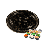Caixa Plástica Fundo Preto com Tampa Redonda p/ Sushi 32x5cm – Norpack - Image 4