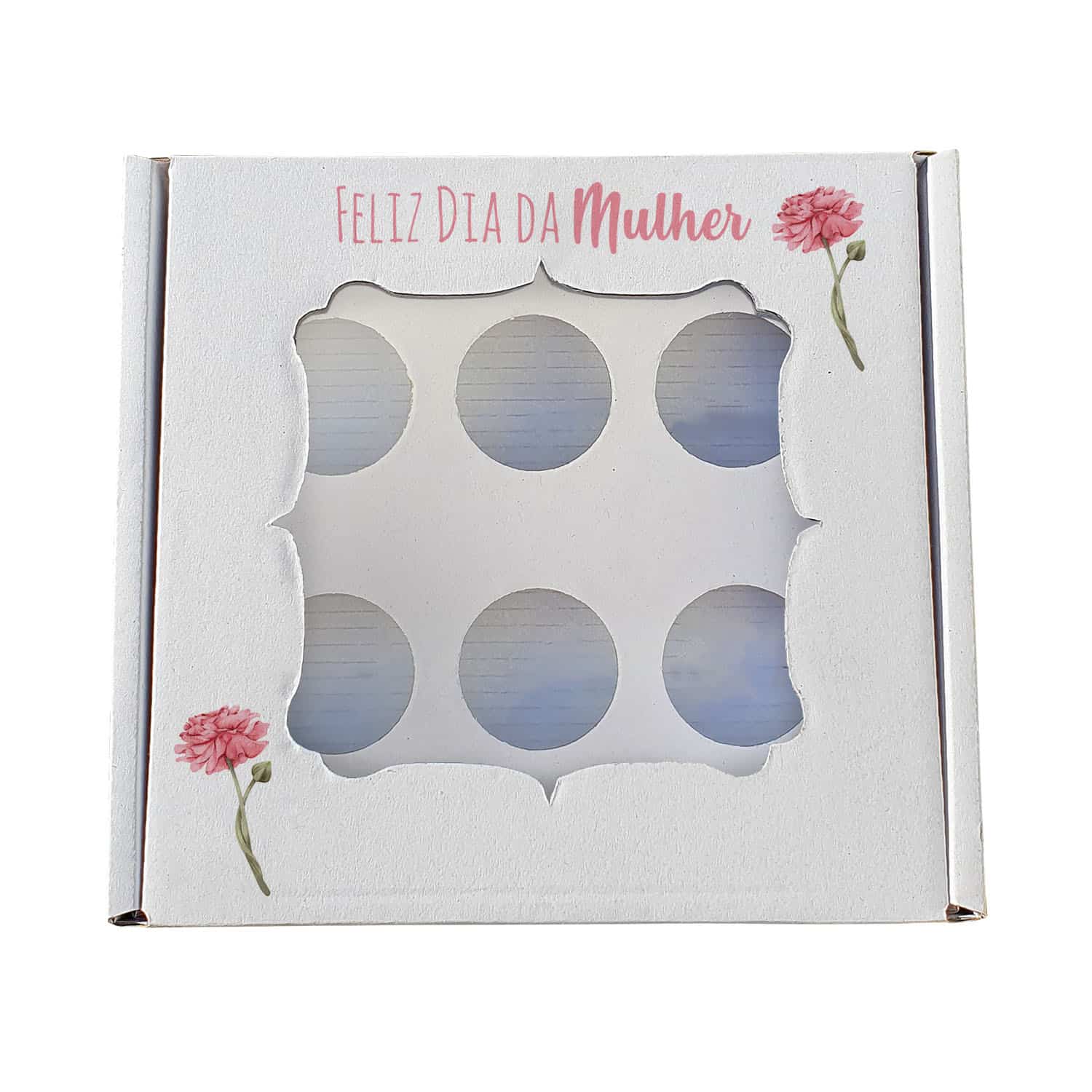 2brigadeiros_mulher_embalsantos-1.jpg Box Branca p/ 6 Brigadeiros 140x140x50mm - Dia da Mulher – Norpack - Image 1