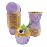 Copo Papel Queques/ Cupcake/Pastelaria Roxo c/ padrão 5x6.5x4cm - Pack 50 – Norpack