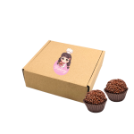 Caixa Cartão Kraft 140x140x50mm p/ 6 Brigadeiros c/Impressão no tampo – Norpack