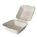 Caixa Bentô Cake / Hambúrguer Cana de Açucar Cor Natural 15x15x8cm Pack 50 - Take Away / Pastelaria – Ecológicos! Descartáveis! Resistentes! – Norpack - Image 6