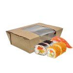 Caixa Kraft c/Janela Pack 25 - Take Away/Pastelaria/Bolos/Sushi – Norpack