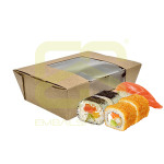 Caixa Kraft c/Janela Pack 25 - Take Away/Pastelaria/Bolos/Sushi – Norpack - Image 8
