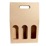 Caixa Cartão Micro Kraft p/3 Garrafas Vinho c/Janela 27 x 8 x 38 cm – Norpack - Image 3
