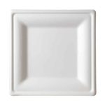 Pratos Cana de Açúcar Cor Natural Quadrado 26x26cm Pack 50 unidades - Take Away – Ecológicos! Descartáveis! Resistentes! – Norpack