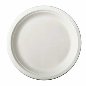 3001004130-Embalsantos-Prato-Cana-AcucarR-1.jpg Pratos Cana de Açúcar Cor Natural Redondo 23cm Pack 50 unidades - Take Away – Ecológicos! Descartáveis! Resistentes! – Norpack - Image 1