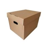 Caixa Cartão Simples c/Tampa Separada + Pegas 42x33x30cm - Ideal para Escritórios / Livros / Mudanças – Norpack - Image 3