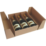Caixa Cartão Kraft p/3 Garrafas Vinho c/Divisória 35x26x10cm – Norpack - Image 3