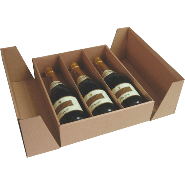 3001004250-1.png Caixa Cartão Kraft p/3 Garrafas Vinho c/Divisória 35x26x10cm – Norpack - Image 1