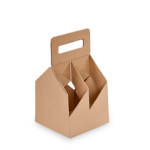 Caixa Cartão Kraft p/4 Garrafas Cerveja c/Pega 12x12x6/10cm – Norpack