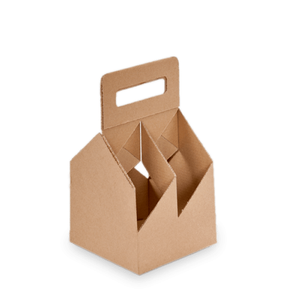 3001004251-1.png Caixa Cartão Kraft p/4 Garrafas Cerveja c/Pega 12x12x6/10cm – Norpack - Image 1