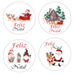 Etiquetas Adesivas Brancas Feliz Natal Redondas 4,5cm - Pack 52 uni. – Norpack - Image 7