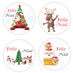 Etiquetas Adesivas Brancas Feliz Natal Redondas 4,5cm - Pack 52 uni. – Norpack - Image 8