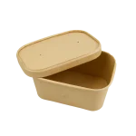 Caixa Cartão Kraft Retangular 500ML / 1000ML c/Tampa - Take Away/Pastelaria/Bolos/Sushi – Norpack - Image 3