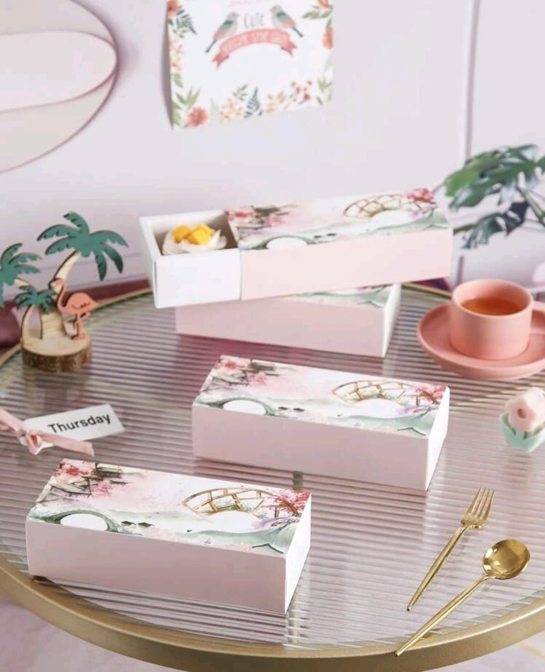 3001004583-1.jpg Caixa Cartolina Branca/Rosa Pastelaria 23x10x6cm - Pack 4 – Norpack - Image 1