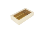 Caixa para chocolates Cartão Branca + Interior Dourado 14,5x7,5x3,5cm - Pastelaria – Norpack