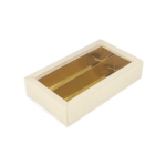 Caixa para chocolates Cartão Branca + Interior Dourado 14,5x7,5x3,5cm - Pastelaria – Norpack